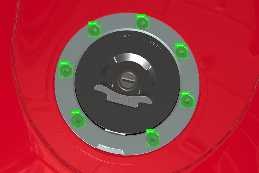 Motorcycle fuel tank cap with annotations